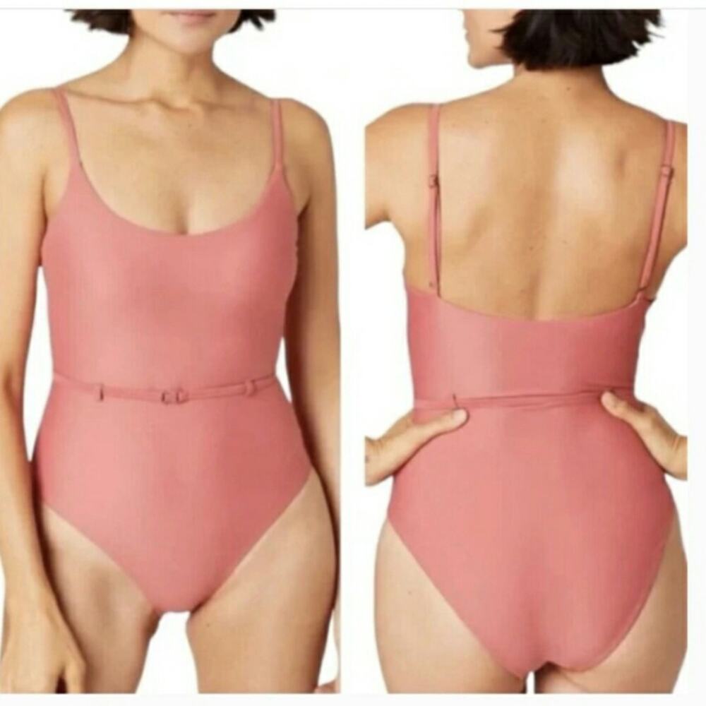 Andie Riviera One Piece Punch Melon Swimwear Bathing Suit Adjustable Size S New